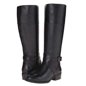 Ralph Lauren Black Leather Knee High Maryann Boots